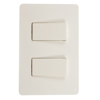 2 APAGADORES SENCILLOS CON PLACA DE PARED INCLUIDA BLANCO