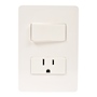 APAGADOR SENCILLO Y CONTACTO CON PLACA DE PARED INCLUIDA BLANCO