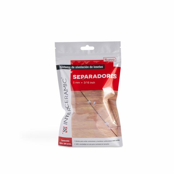 SEPARADOR PARA PISOS 5 MM PLÁSTICO BLANCO 100 PIEZAS