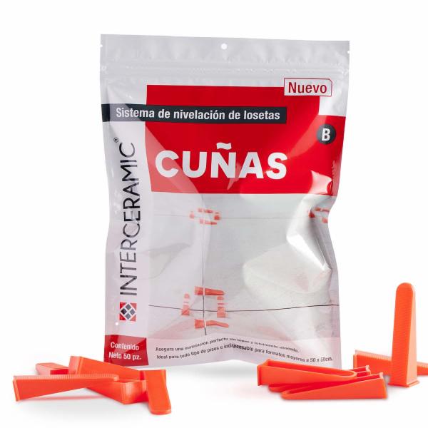 CUÑAS PARA SISTEMA DE NIVELACIÓN DE PISO 8.5 CM 50 PIEZAS PLÁSTICO