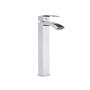 LLAVE PARA LAVABO MONOMANDO CROMO A LAVABO CUELLO ALTO DISEÑO CONTEMPORÁNEO