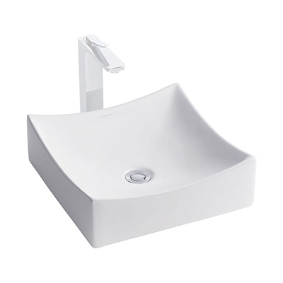 OVALÍN PARA BAÑO DE SOBREPONER BLANCO CUADRADO 40 X 40 CM TAHITI