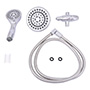 KIT DE REGADERA FIJA Y DE TELÉFONO CIRCULAR ABS CROMO 5 FUNCIONES ANTISARRO