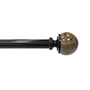 SET DE CORTINERO AJUSTABLE SIMPLE 1 pulg. DE 182 A 365 CM ESTILO BOLA DE MARMOL MARRON COLOR BRONCE LUSTRADO