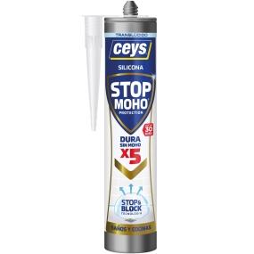 SILICÓN ACÉTICO STOP MOHO PARA BAÑOS Y COCINAS ALTAS TEMPERATURAS 290 ML TRANSPARENTE