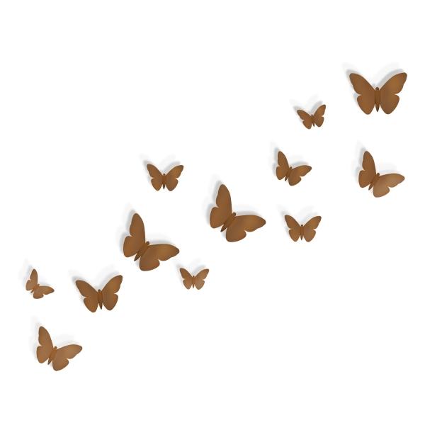 MARIPOSAS 3D PARA PARED DISEÑO FULL CHOCOLATE 12 PIEZAS
