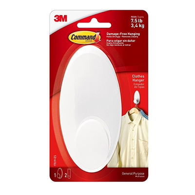 GANCHO PARA COLGAR ROPA COMMAND GRANDE BLANCO 3M
