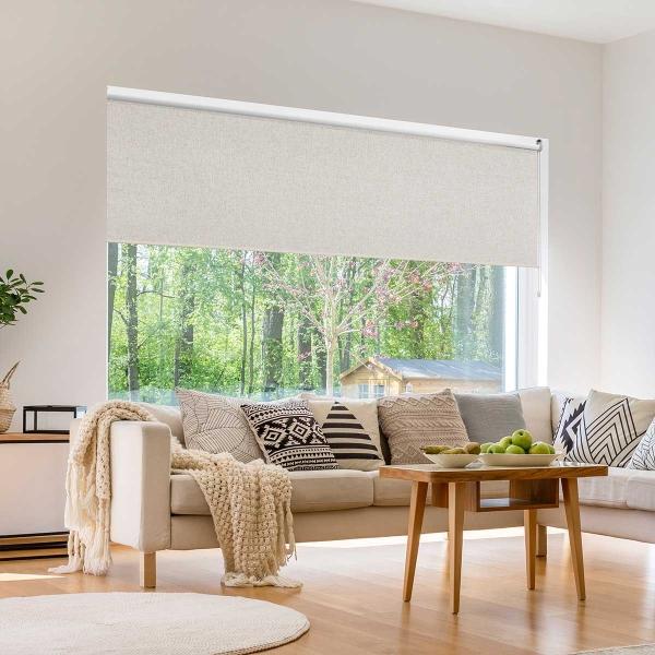 PERSIANA ENROLLABLE DE LINO BLACKOUT DE 120 X 180 CM MARFIL