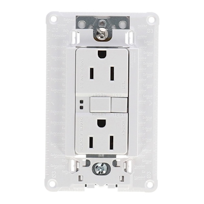 TOMA DÚPLEX 2P+T GFCI 15A 127VCA BLANCO SCHNEIDER ELECTRIC