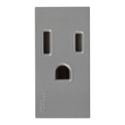 TOMACORRIENTE SENCILLO 2P+T PLATA SCHNEIDER ELECTRIC