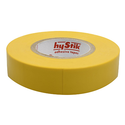 CINTA AISLANTE ELÉCTRICA DE VINILO AMARILLA 1.9 CM X 19 M PARA EMPALMES Y PROTECCIÓN DE CABLES