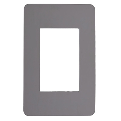 PLACA RECTANGULAR DE 3 MÓDULOS PLÁSTICO PLATA