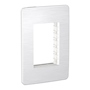 PLACA DE 3 MÓDULOS METAL PLATA