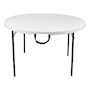 MESA PLEGABLE REDONDA 121.8 CM POLIETILENO BLANCO