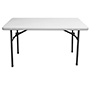 MESA PLEGABLE DE JARDÍN 122 CM RESINA BLANCO