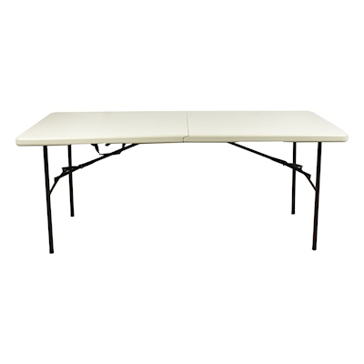 MESA PLEGABLE RECTANGULAR 180 X 75 CM PLÁSTICO BEIGE