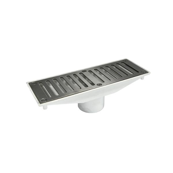 RESUMIDERO RECTANGULAR DE 24 X 8.5 CM PLATA