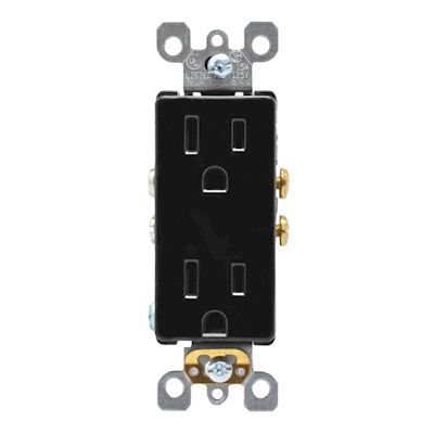 CONTACTO DÚPLEX NEGRO LEVITON