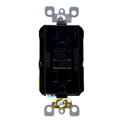 CONTACTO DÚPLEX ICFT NEGRO LEVITON