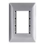PLACA DE PARED DE 3 MÓDULOS PLATA
