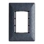 PLACA DE PARED DE 3 MÓDULOS ACERO OSCURO