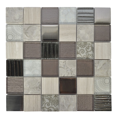 MALLA ELEMENTS GREY TIPO DECORATIVA 30 X 30 CM VIDRIO 1 PIEZA