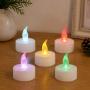 SET 5 VELAS NAVIDEÑAS LED BLANCAS 4.5 X 3.8 CM