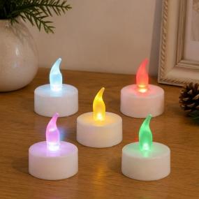 SET 5 VELAS NAVIDEÑAS LED BLANCAS 4.5 X 3.8 CM
