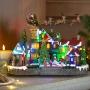 VILLA NAVIDEÑA TRINEO DE SANTA MUSICAL DE PLÁSTICO CON LUZ LED 32 CM
