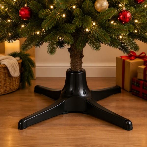 BASE GIRATORIA PARA ÁRBOL DE NAVIDAD 25.4 CM PLÁSTICO NEGRO