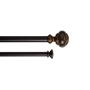CORTINERO DECORATIVO DOBLE AJUSTABLE DE 91 A 168 CM CAFÉ