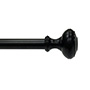 SET DE CORTINERO AJUSTABLE SIMPLE 5/8 pulg. DE 121 A 213 CM ESTILO KNOB COLOR NEGRO