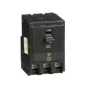 INTERRUPTOR TERMOMAGNÉTICO QO DE 70 A 3 POLOS 120 V/240 V ENCHUFABLE QO370