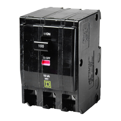 INTERRUPTOR TERMOMAGNÉTICO QO DE 100 A 3 POLOS 120 V/240 V ENCHUFABLE QO3100
