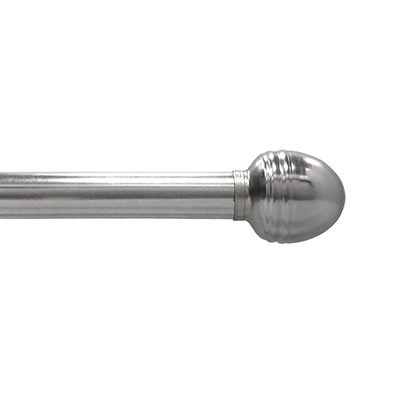 SET DE CORTINERO AJUSTABLE SIMPLE 5/8 pulg. DE 121 A 213 CM ESTILO ACORN COLOR PLATA
