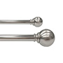 SET DE CORTINERO AJUSTABLE DOBLE 3/4 & 5/8 pulg. DE 91 A 182 CM ESTILO BOLA COLOR NIQUEL SATINADO