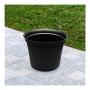 MACETA DE PLÁSTICO REDONDA GRANDE NEGRA 36 CM
