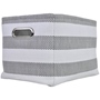 GAVETA ORGANIZADORA GRANDE CON ASAS 38 X 26 X 24 CM POLIÉSTER GRIS Y BLANCO