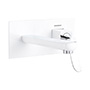 LLAVE PARA LAVABO MONOMANDO CROMO PULIDO BLANCO A PARED CUELLO ALTO