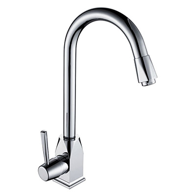 LLAVE PARA FREGADERO MONOMANDO CROMO MANERAL TIPO PALANCA 14.3" CON MANGUERA EXTRAÍBLE