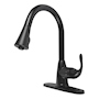 LLAVE PARA FREGADERO MONOMANDO NEGRO RETRÁCTIL 15.6" ANTIGOTEO