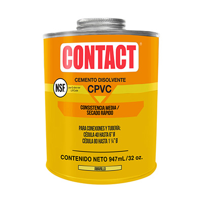 CEMENTO PARA TUBERÍA CPVC 947ML SELLADO RESISTENTE AMARILLO