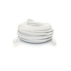 CABLE TELEFONICO PLANO DE PLUG A PLUG 15.00M BLANCO STEREN