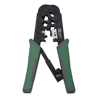 PINZA PONCHADORA MODULAR CON MATRACA 19 X 7.5 CM VERDE COMMERCIAL ELECTRIC