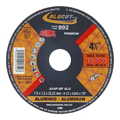 DISCO DE CORTE ALUMINIO PARA ESMERILADORA 4 1/2"