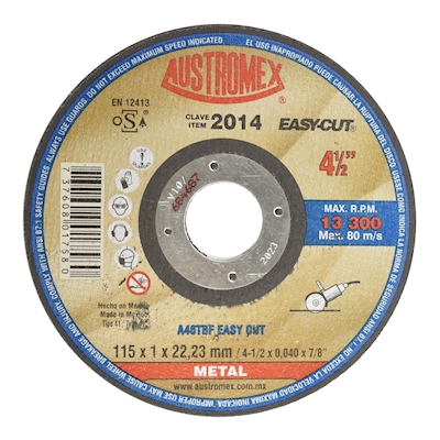 DISCO DE CORTE METAL PARA ESMERILADORA 4 1/2" EASY-CUT