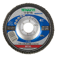 DISCO LAMINADO PARA METAL ESMERILADORA 4 1/2" GRANO 40