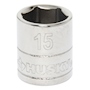 DADO HEXAGONAL 15 MM CUADRO 3/8" ACERO