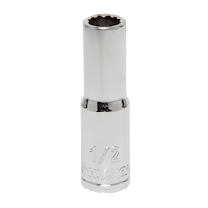 DADO PROFUNDO 1/2" 12 PUNTOS CUADRO 1/2" ACERO CROMADO