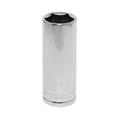 DADO PROFUNDO 11/16" CUADRO 3/8" 6 PUNTAS ACERO CROMADO